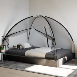 Moustiquaire mongole avec portes 220 maille noir 200x150x140 cm 