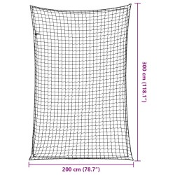 Filet pour remorque avec corde élastique noir 3x2 m PP 