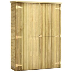 Abri à outils de jardin 123x50x171 cm Pinède imprégnée 