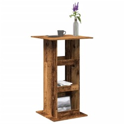 Table de bar avec rangement vieux bois bois d’ingénierie 
