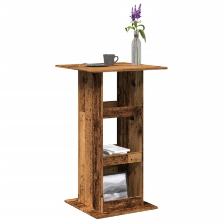 Table de bar avec rangement vieux bois bois d’ingénierie 