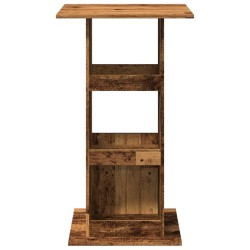 Table de bar avec rangement vieux bois bois d’ingénierie 