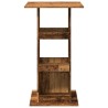 Table de bar avec rangement vieux bois bois d’ingénierie 