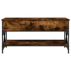 Table basse chêne fumé 100x50x50 cm bois d'ingénierie et métal 