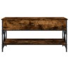 Table basse chêne fumé 100x50x50 cm bois d'ingénierie et métal 