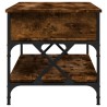 Table basse chêne fumé 100x50x50 cm bois d'ingénierie et métal 