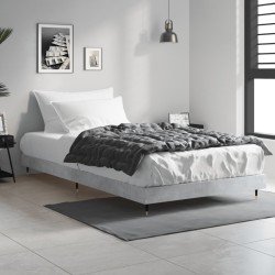 Cadre de lit sans matelas gris béton 100x200 cm 