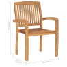 Chaises de jardin empilables lot de 4 Bois de teck solide 