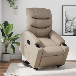 Fauteuil inclinable électrique cappuccino similicuir 