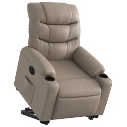 Fauteuil inclinable électrique cappuccino similicuir 