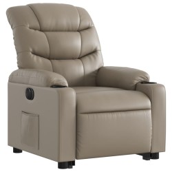 Fauteuil inclinable électrique cappuccino similicuir 