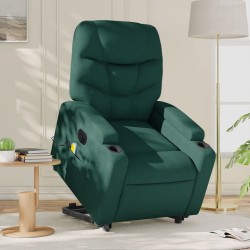 Fauteuil inclinable de massage électrique Vert foncé Tissu 