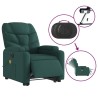 Fauteuil inclinable de massage électrique Vert foncé Tissu 