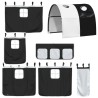 Lit superposé sans matelas avec toboggan blanc noir 80x200 cm 