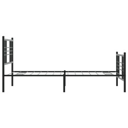 Cadre de lit métal sans matelas avec pied de lit noir 107x203cm 