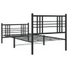 Cadre de lit métal sans matelas avec pied de lit noir 107x203cm 