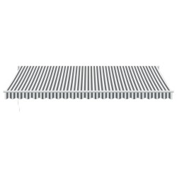 Auvent rétractable anthracite et blanc 5x3 m tissu et aluminium 