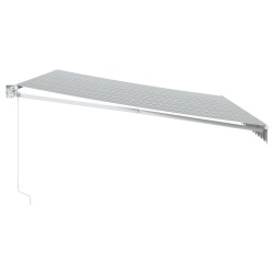 Auvent rétractable anthracite et blanc 5x3 m tissu et aluminium 
