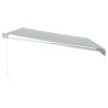 Auvent rétractable anthracite et blanc 5x3 m tissu et aluminium 