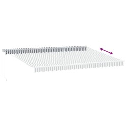 Auvent rétractable anthracite et blanc 5x3 m tissu et aluminium 