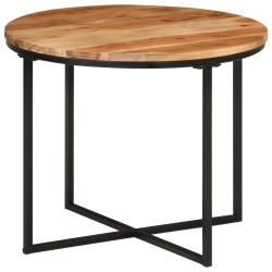 Table basse 55x55x45 cm bois massif acacia et fer 