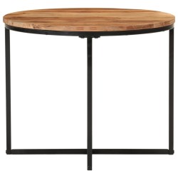 Table basse 55x55x45 cm bois massif acacia et fer 