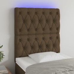 Tête de lit à LED Marron foncé 80x7x118/128 cm Tissu 
