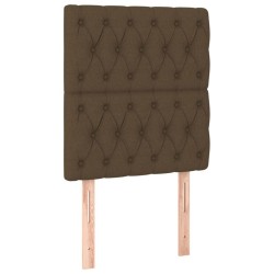 Tête de lit à LED Marron foncé 80x7x118/128 cm Tissu 
