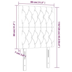 Tête de lit à LED Marron foncé 80x7x118/128 cm Tissu 