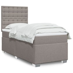 Sommier à lattes de lit avec matelas Taupe 90x190 cm Tissu 