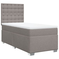 Sommier à lattes de lit avec matelas Taupe 90x190 cm Tissu 