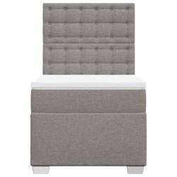 Sommier à lattes de lit avec matelas Taupe 90x190 cm Tissu 