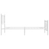 Cadre de lit métal sans matelas et pied de lit blanc 107x203 cm 