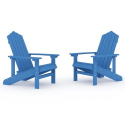 Chaises de jardin Adirondack lot de 2 PEHD Bleu aqua 
