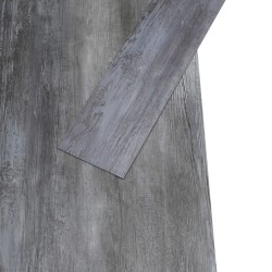 Dalles de plancher PVC 4,46 m² 3 mm autoadhésif gris brillant 