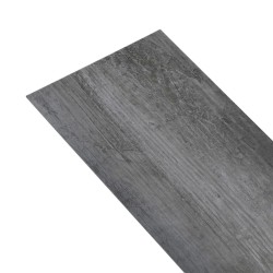 Dalles de plancher PVC 4,46 m² 3 mm autoadhésif gris brillant 