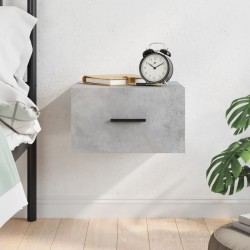 Table de chevet murale gris béton 35x35x20 cm 