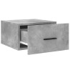 Table de chevet murale gris béton 35x35x20 cm 