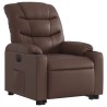 Fauteuil inclinable électrique marron similicuir 
