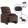 Fauteuil inclinable électrique marron similicuir 