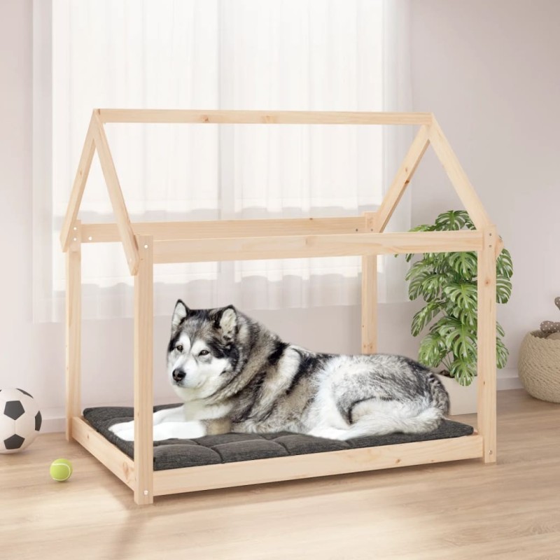 Lit pour chien 111x80x100 cm Bois de pin solide Lit pour chien 111x80x100 cm Bois de pin solide
