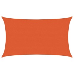 Voile d'ombrage 160 g/m² rectangulaire orange 5x8 m PEHD 