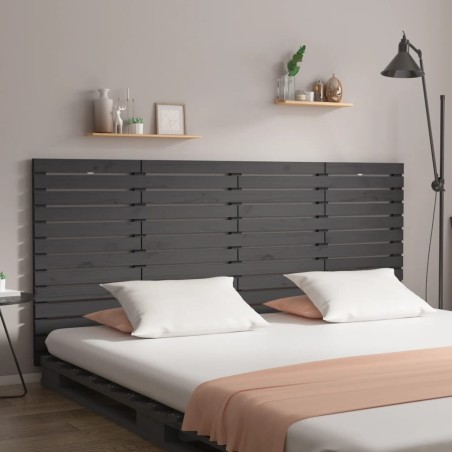 Tête de lit murale Gris 156x3x91,5 cm Bois massif de pin 