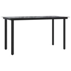 Ensemble à manger de jardin coussins 5pcs Noir Résine tressée 
