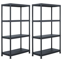 Étagères de rangement 2 pcs Noir 60x30x138 cm Plastique 