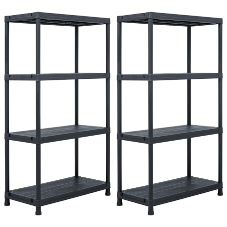 Étagères de rangement 2 pcs Noir 60x30x138 cm Plastique 