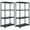 Étagères de rangement 2 pcs Noir 60x30x138 cm Plastique 