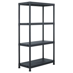 Étagères de rangement 2 pcs Noir 60x30x138 cm Plastique 