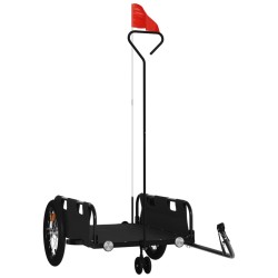 Remorque de vélo noir tissu oxford et fer 