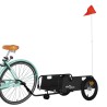 Remorque de vélo noir tissu oxford et fer 